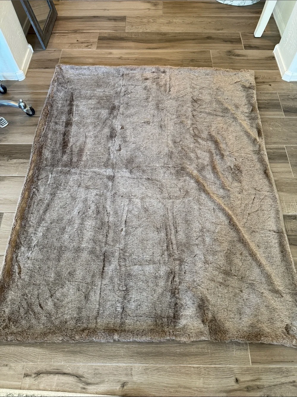 Restoration Hardware 50 x 60 faux fur throw blanket